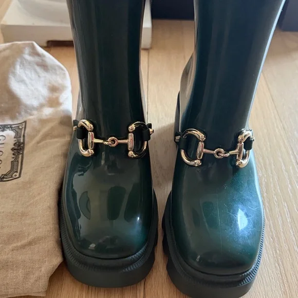 NWT Gucci Green Rain Boots